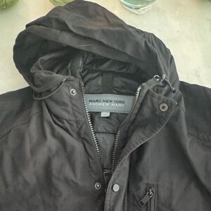 Andrew Marc Men's Black Raincoat